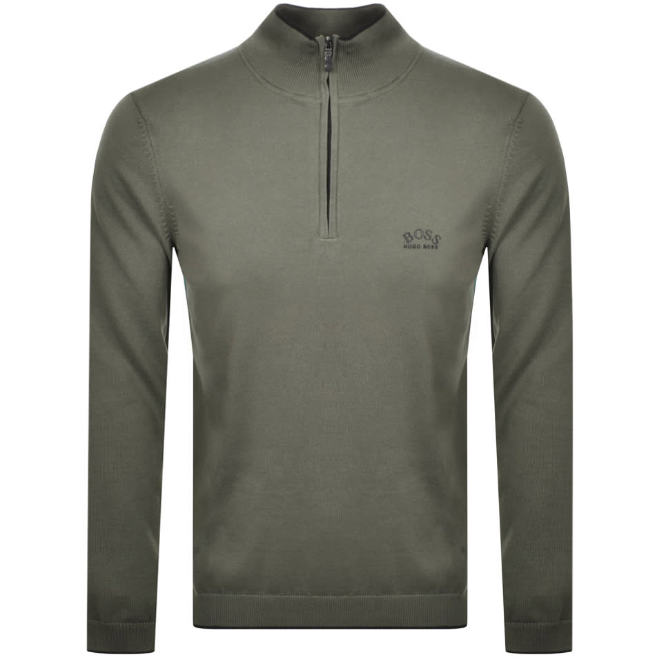 Alternative Image for ProductBOSS Ziston Half Zip Knitted Jumper Green1